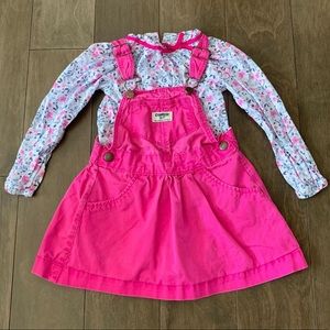 Oshkosh overall dress with floral shirt (not attached)